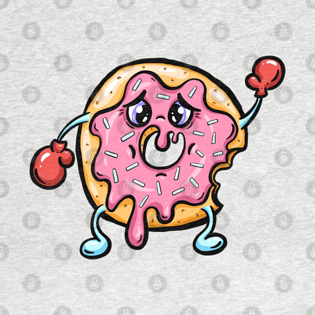 Worried Doughnut Donut with Pink Frosting by Squeeb Creative